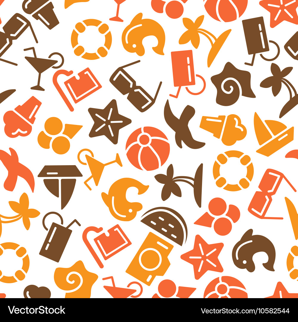 Summer time seamless pattern with icons Vector Image