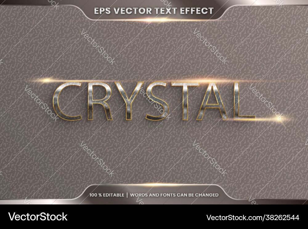 Text effect in 3d crystal words font styles theme Text effect in 3d crystal words font styles theme vector image