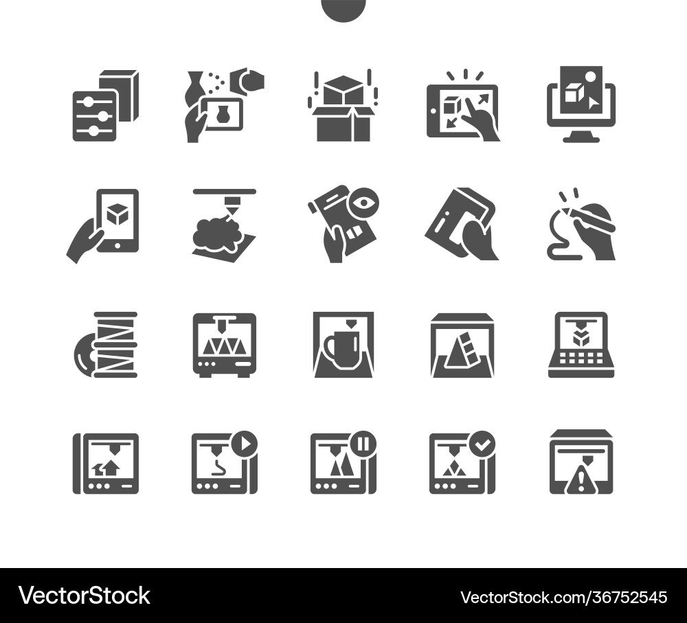 3d printing elements scanner equipment 3d printing elements scanner equipment vector image