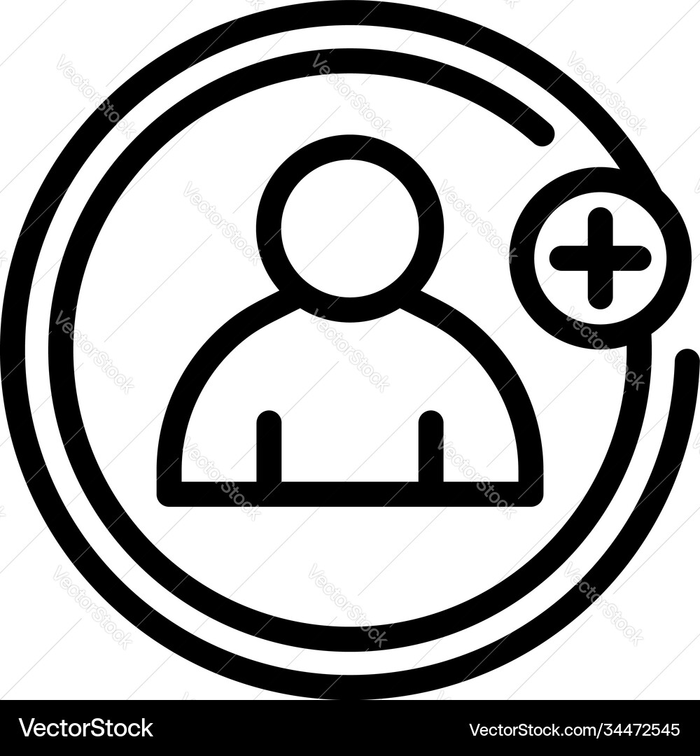 Add friend request icon outline style Add friend request icon outline style Vector Image