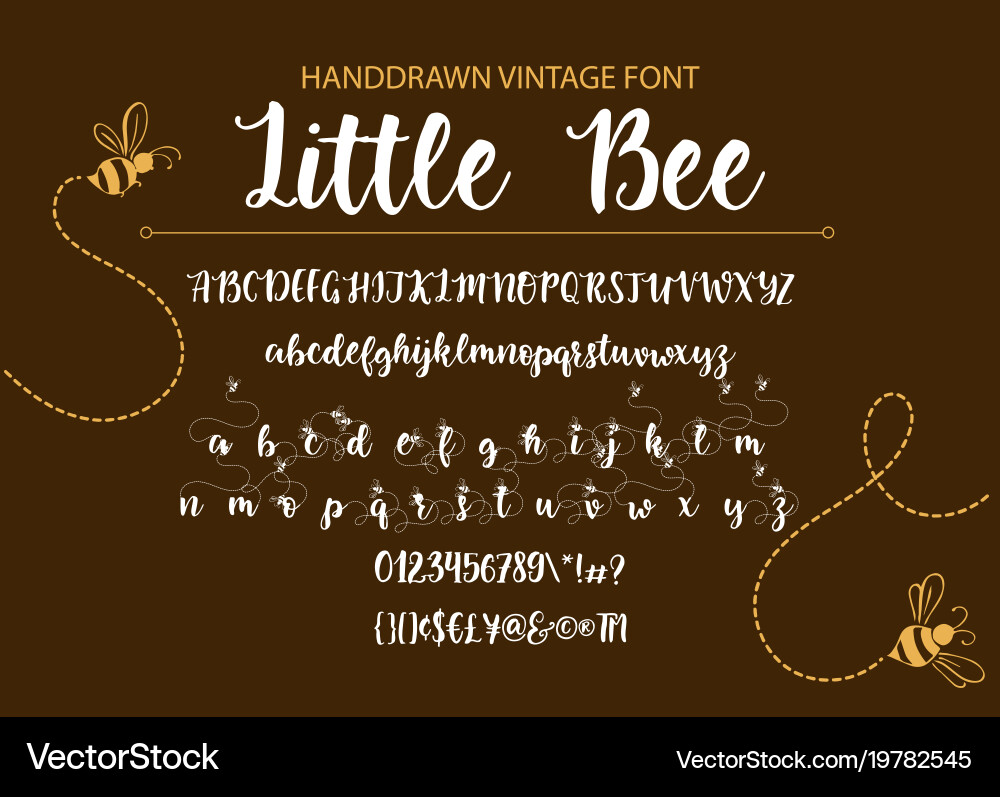 Calligraphic Bee Script Font vector image