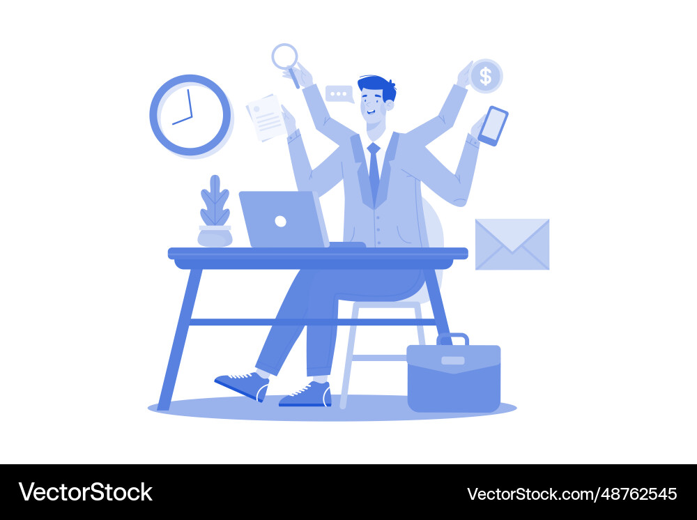 Ceo multitasking projects and tasks Vector Image