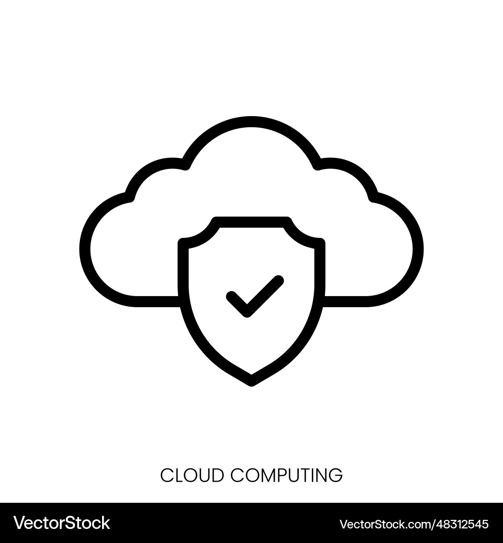 Cloud computing icon line art style design Cloud computing icon line art style design vector image