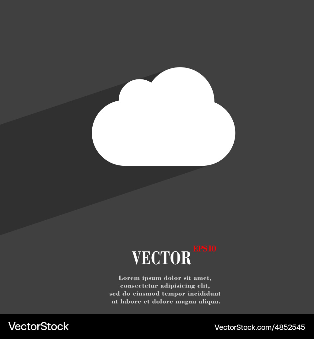 Cloud icon symbol flat modern web design with long Vector Image