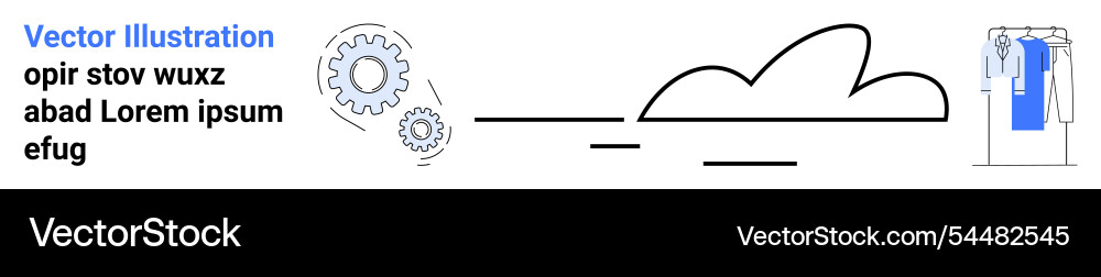 Cloud storage and automation concept with gears Cloud storage and automation concept with gears Vector Image