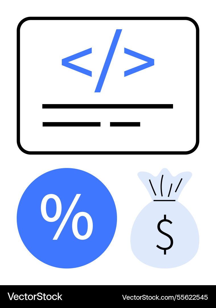 Coding for financial success integrating Coding for financial success integrating vector image