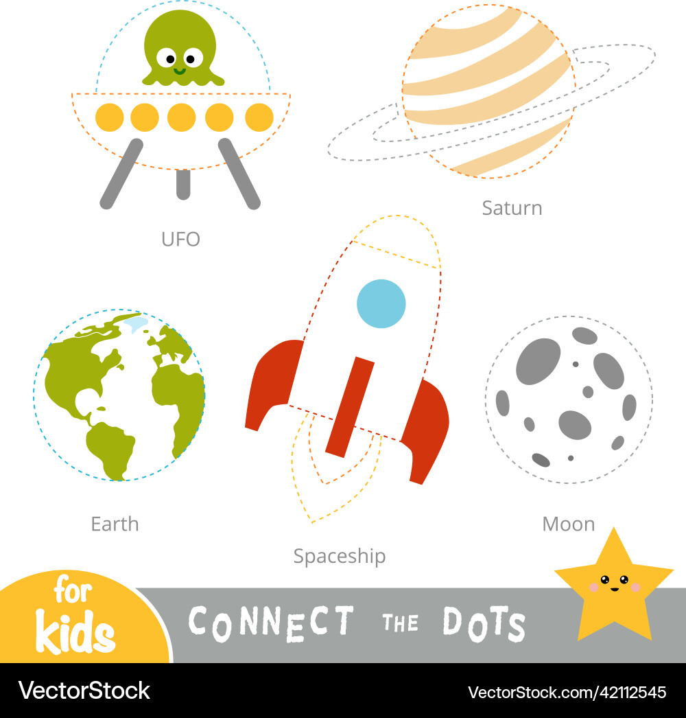 Connect the Dots: Space Objects vector image