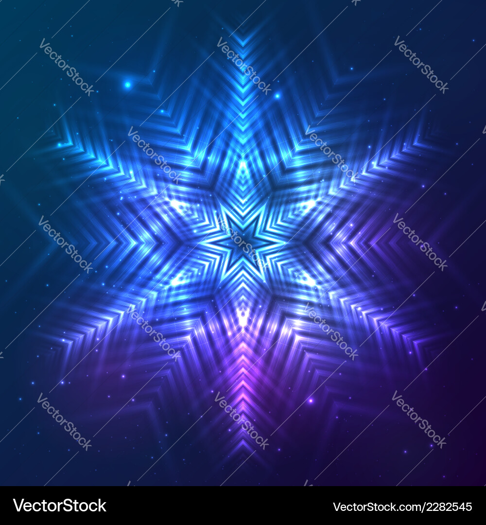 Cosmic shining abstract snowflake Vector Image
