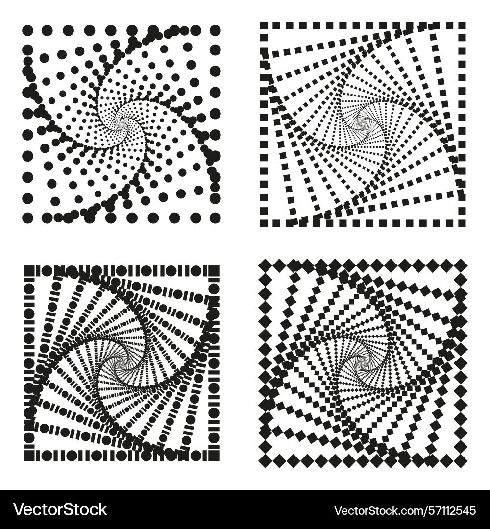 Dotted swirl shapes abstract circular pattern vector image