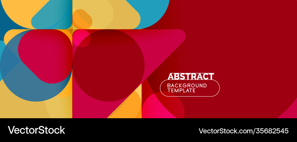 Flat geometric round shapes and dynamic lines Vector Image