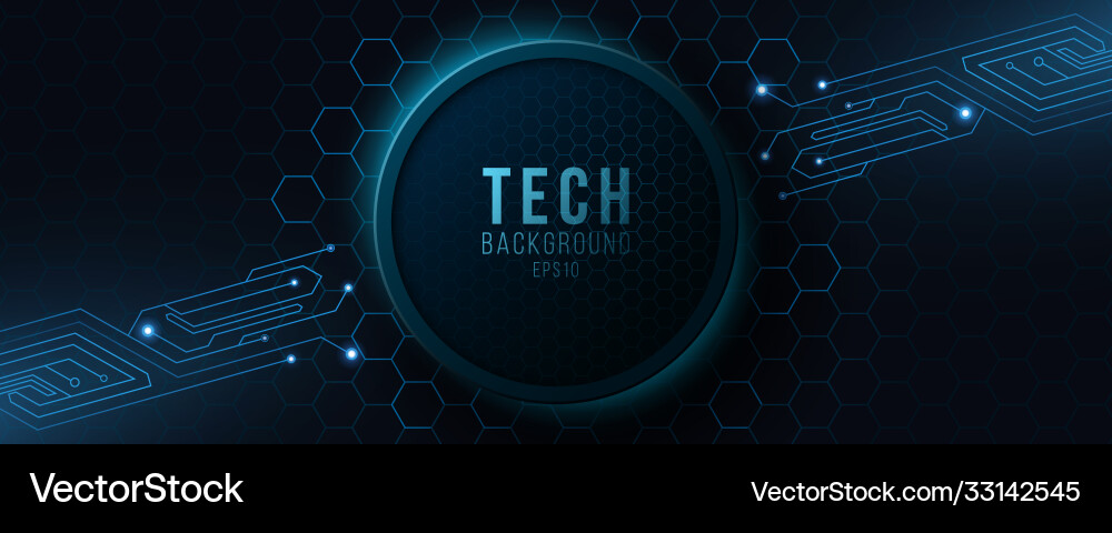 Futuristic hi-tech banner with computer circuit vector image