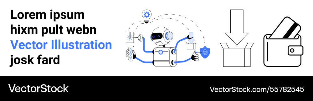 Futuristic robot managing multiple tasks download Futuristic robot managing multiple tasks download vector image