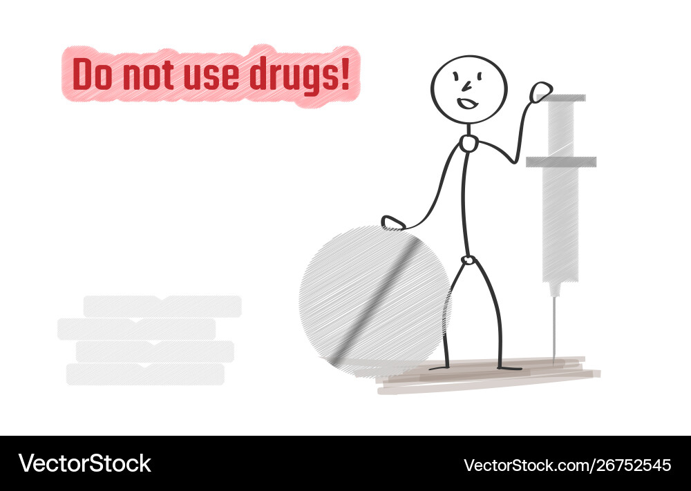 Man with injection and pills Vector Image