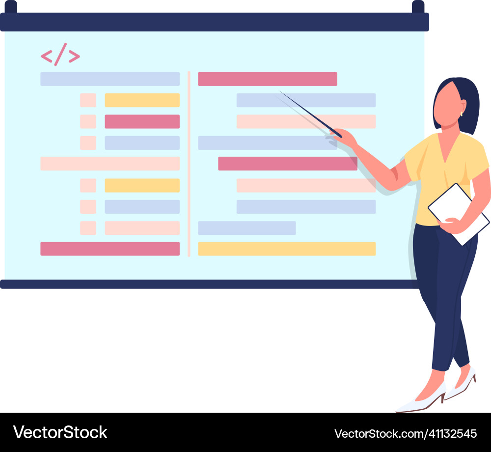 Presentation on programming semi flat color Presentation on programming semi flat color vector image
