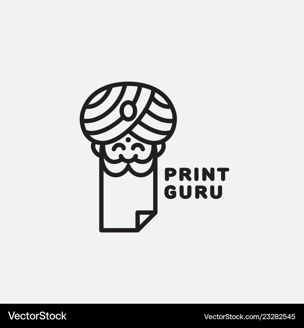 Print guru logo Print guru logo vector image