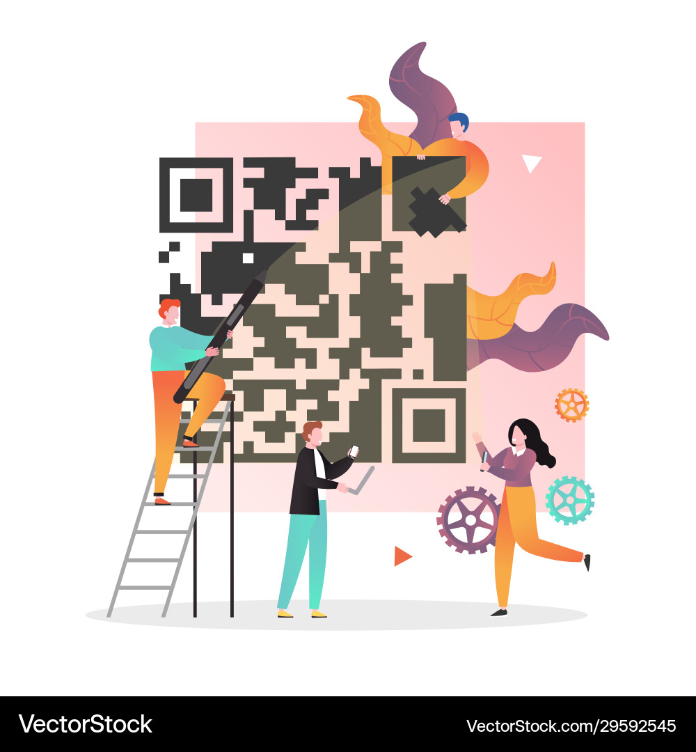 Qr code concept for web banner website vector image