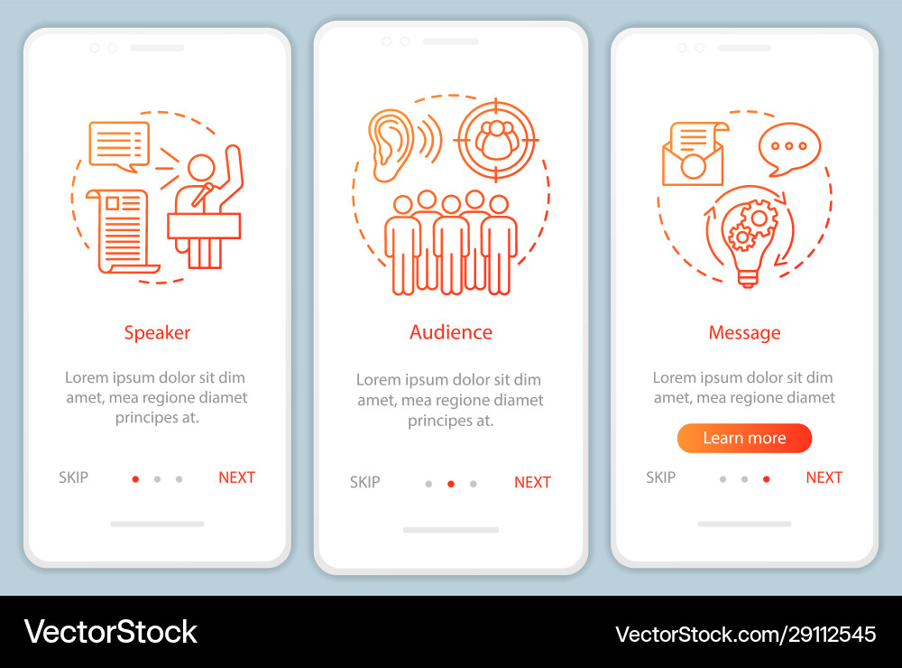 Rhetorical triangle onboarding mobile app page Rhetorical triangle onboarding mobile app page vector image