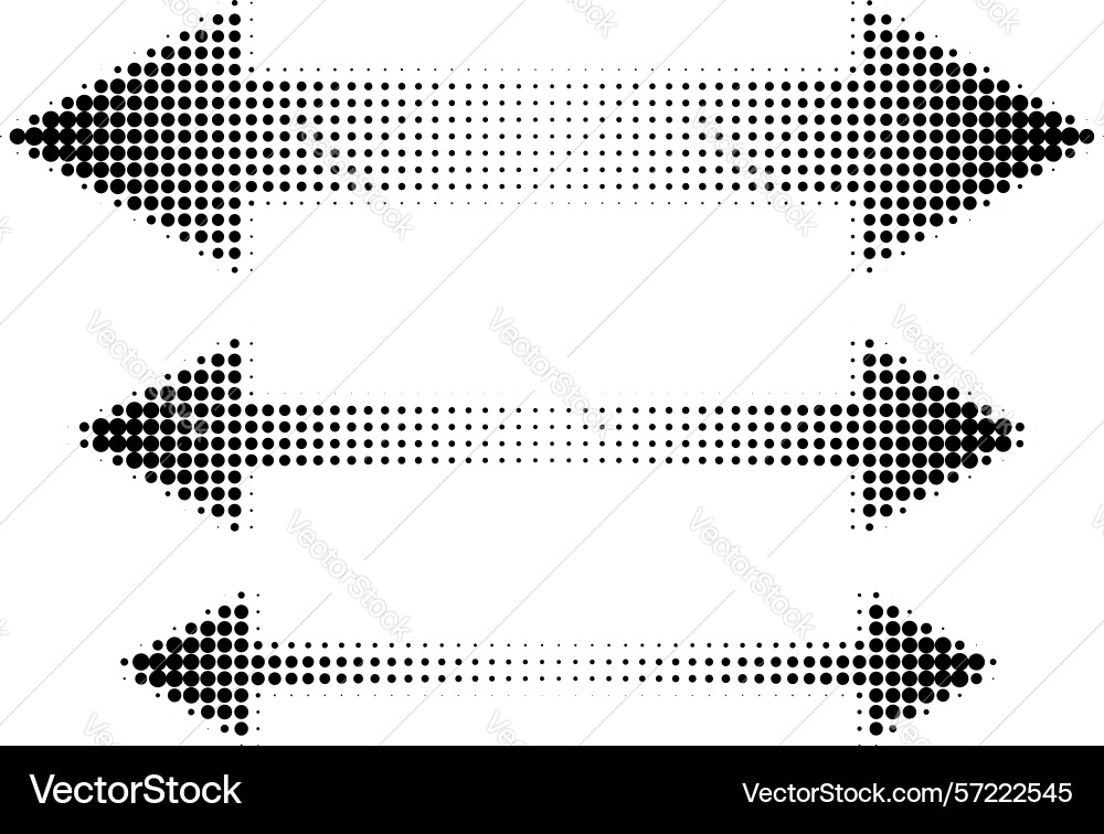 Round halftone double arrows set in different Round halftone double arrows set in different vector image
