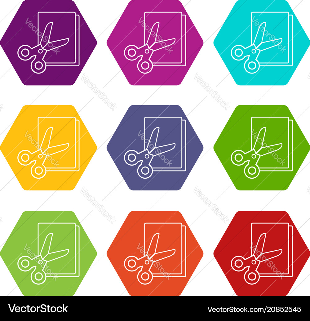 Scissors and Paper Icon Set vector image