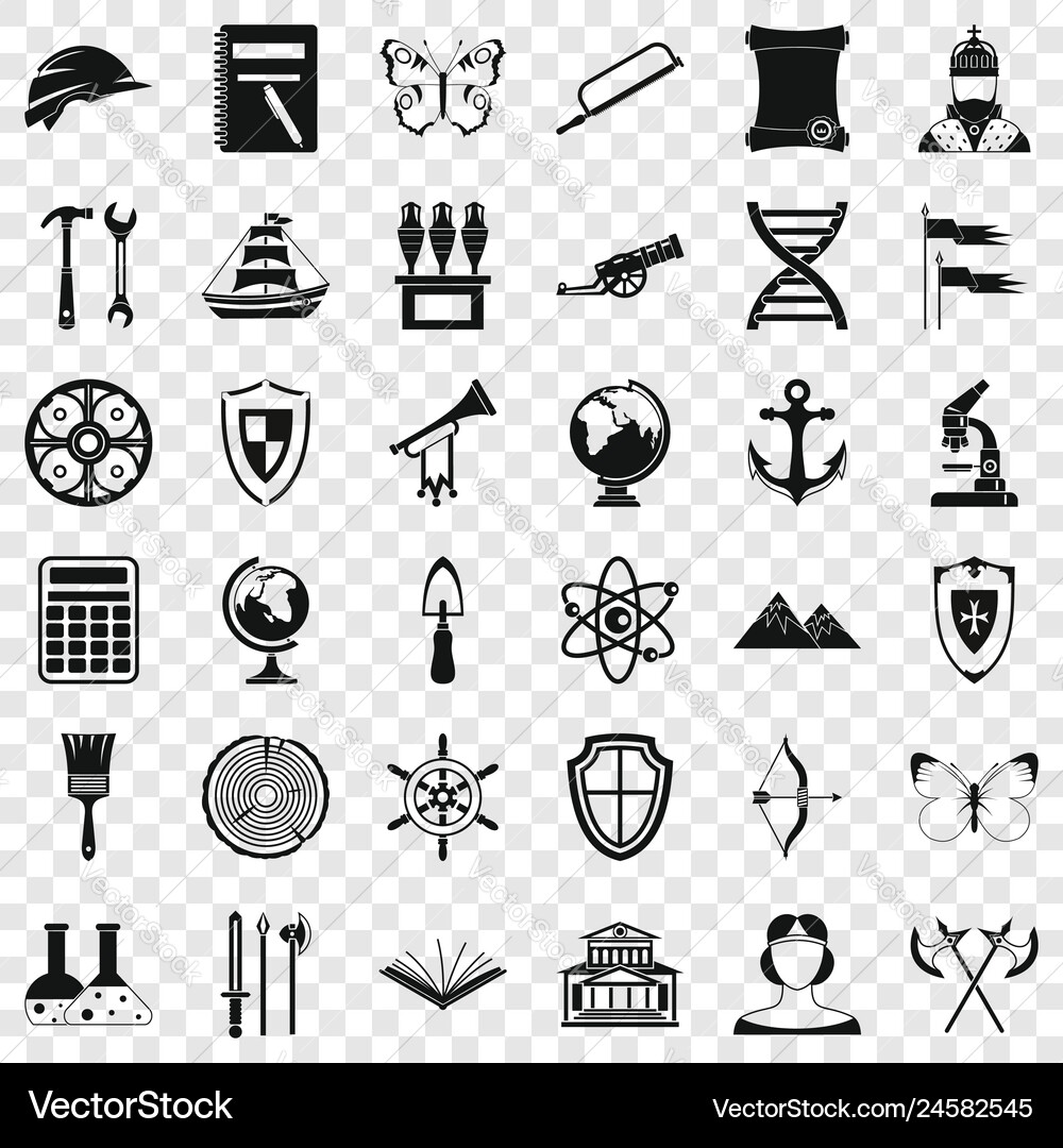 Searching icons set simple style Searching icons set simple style vector image