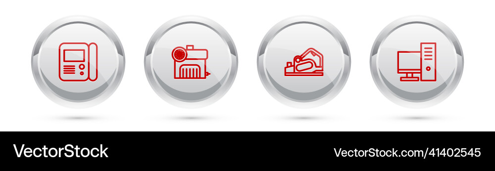 Set line house intercom system air compressor Vector Image
