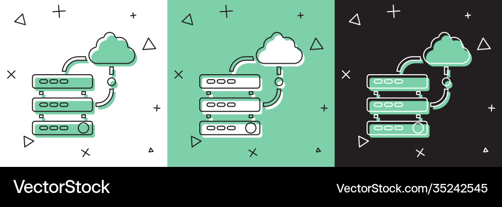Set network cloud connection icon isolated Set network cloud connection icon isolated Vector Image