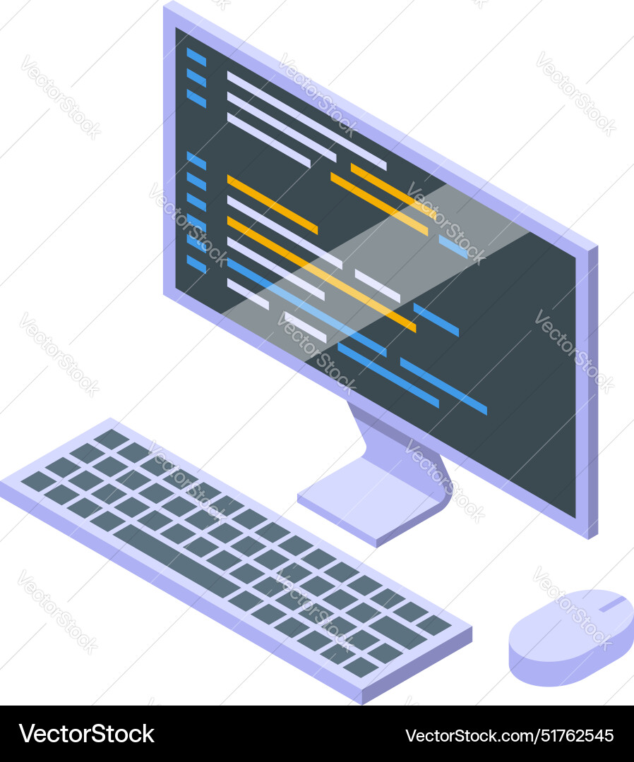 Software-Ingenieur Schreibcode auf Desktop-Computer Software-Ingenieur Schreibcode auf Desktop-Computer vektorbild