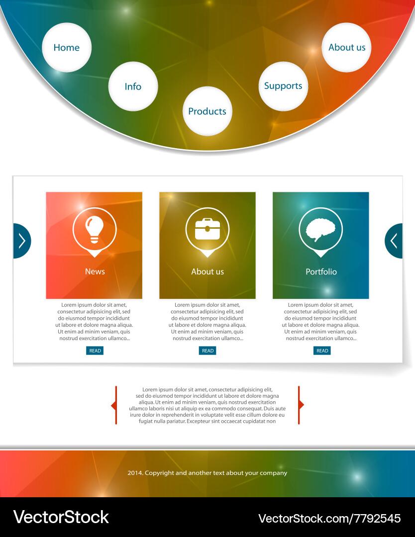 Web interface vector image