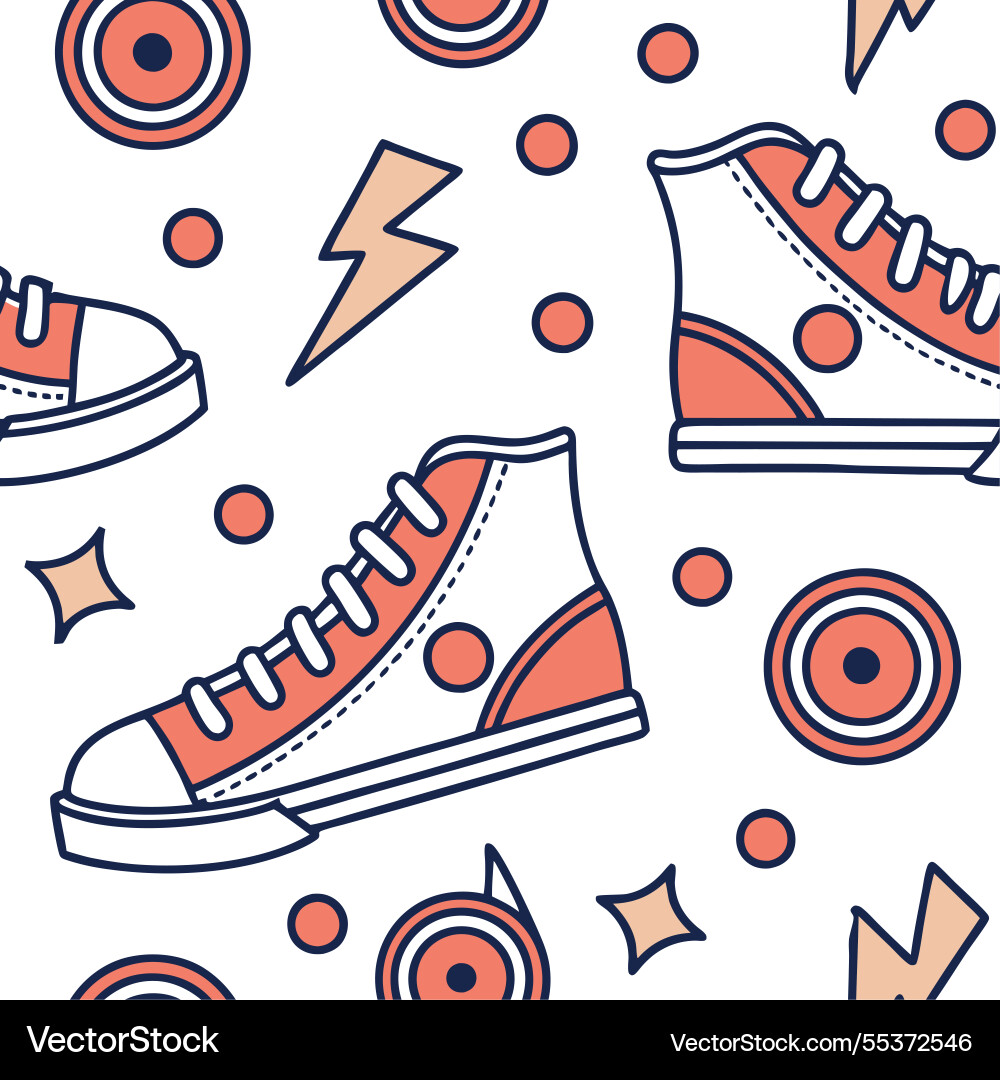 60s mod seamless pattern with bold graphics vector image
