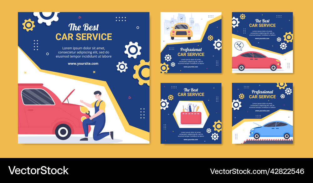 Auto Service Post Vorlage Social Media Wohnung Auto Service Post Vorlage Social Media Wohnung vektorbild