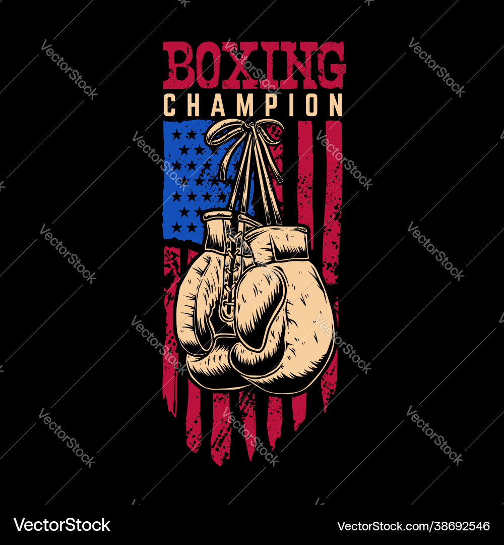 Boxen Champion Handschuhe auf amerikanische Flagge Boxen Champion Handschuhe auf amerikanische Flagge vektorbild