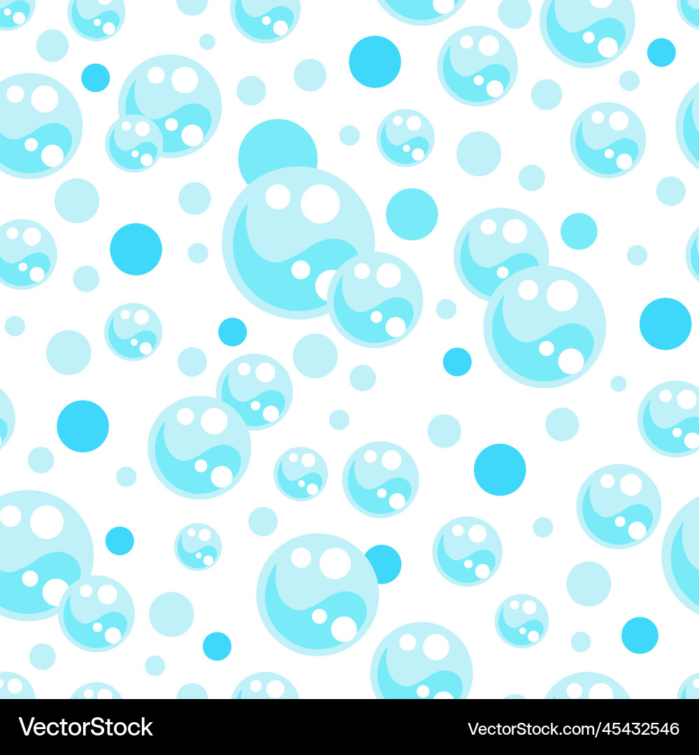 Cartoon soap bubbles seamless pattern Royalty Free Vector