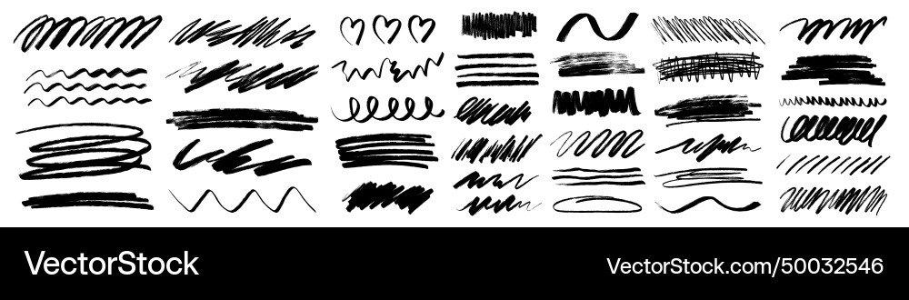 Charcoal pencil scribble stripes and bold paint Charcoal pencil scribble stripes and bold paint vector image