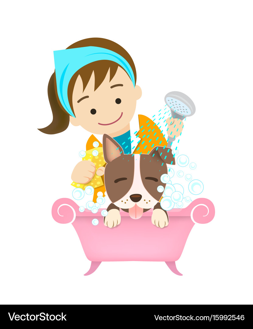 Grooming dog Royalty Free Vector Image - VectorStock