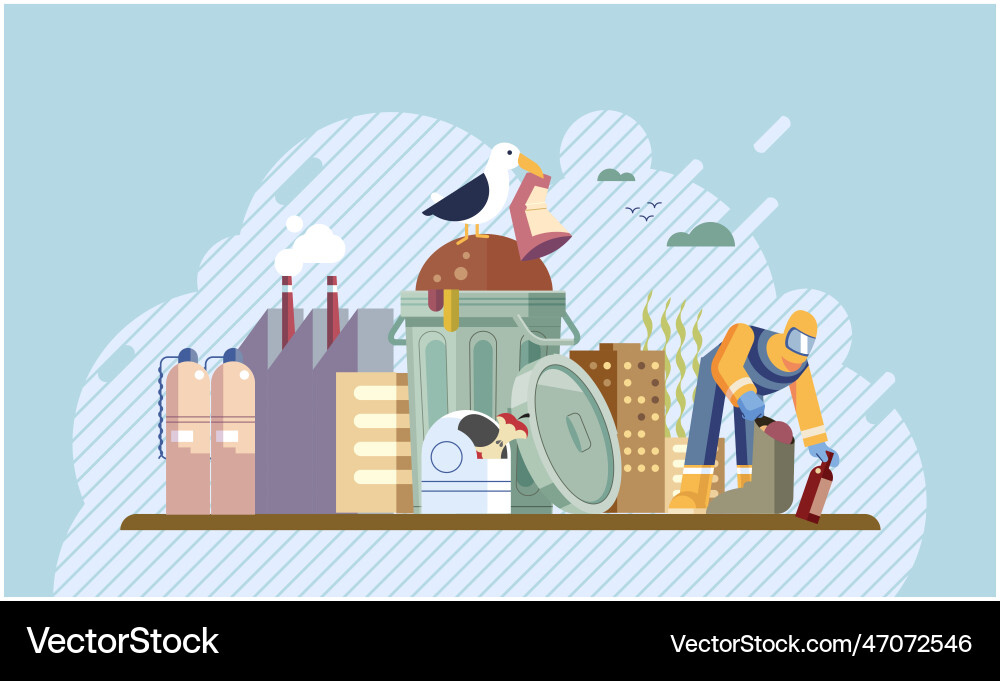 Pollution with garbage and waste big problem due Vector Image
