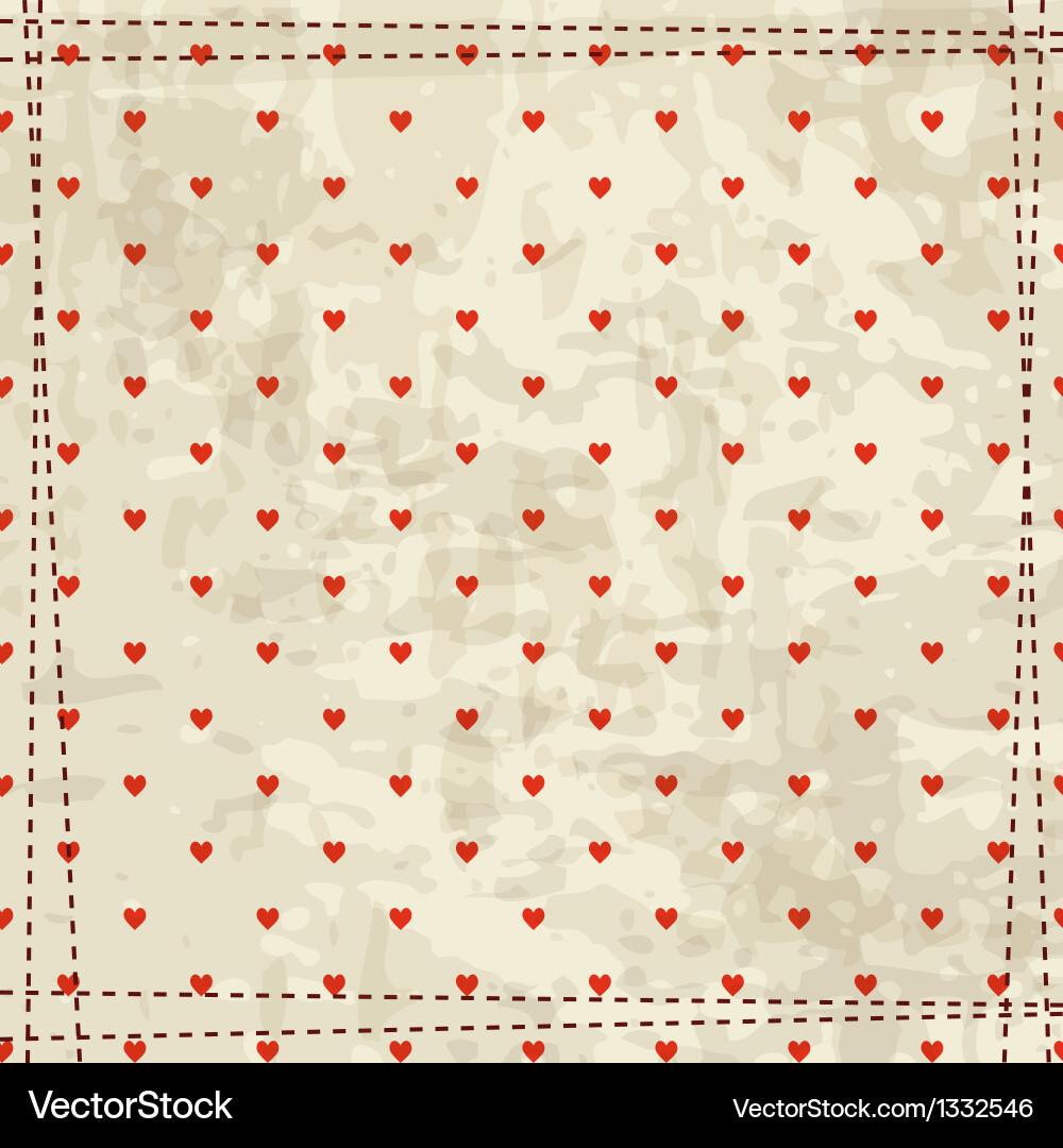 Retro background with heart pattern vector image