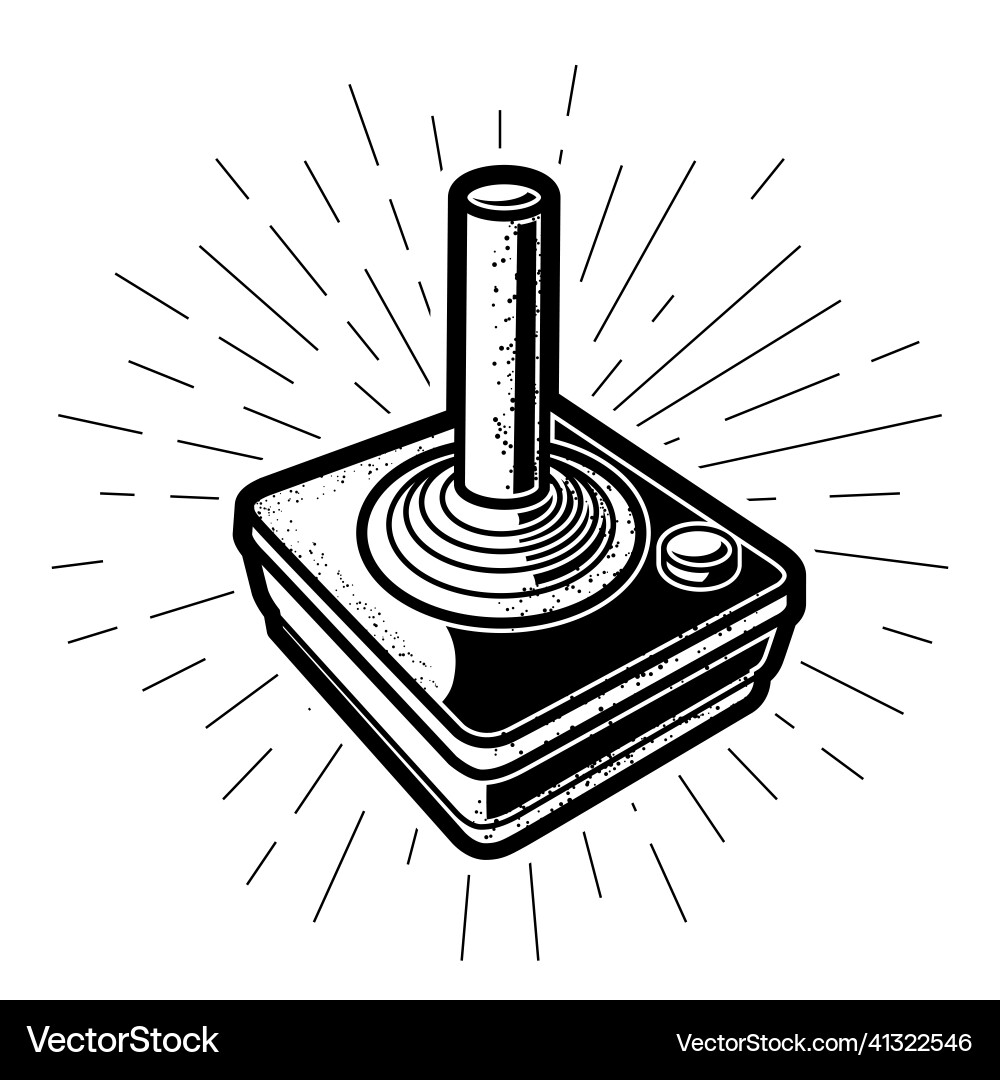Retro Joystick Icon – Old Game Controller vector image