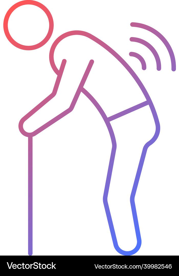 Risk factor linked to age gradient linear icon Risk factor linked to age gradient linear icon vector image