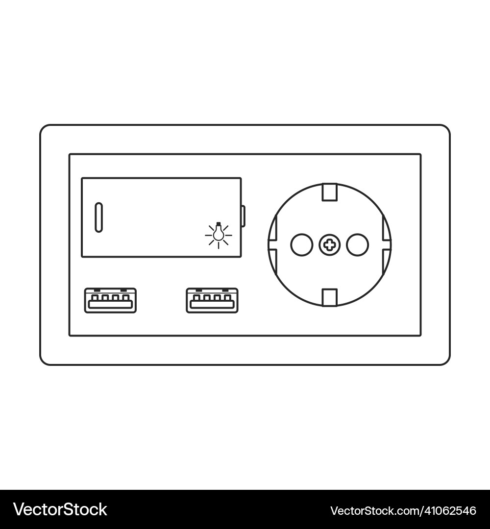 Socket of switch iconoutline icon Vector Image