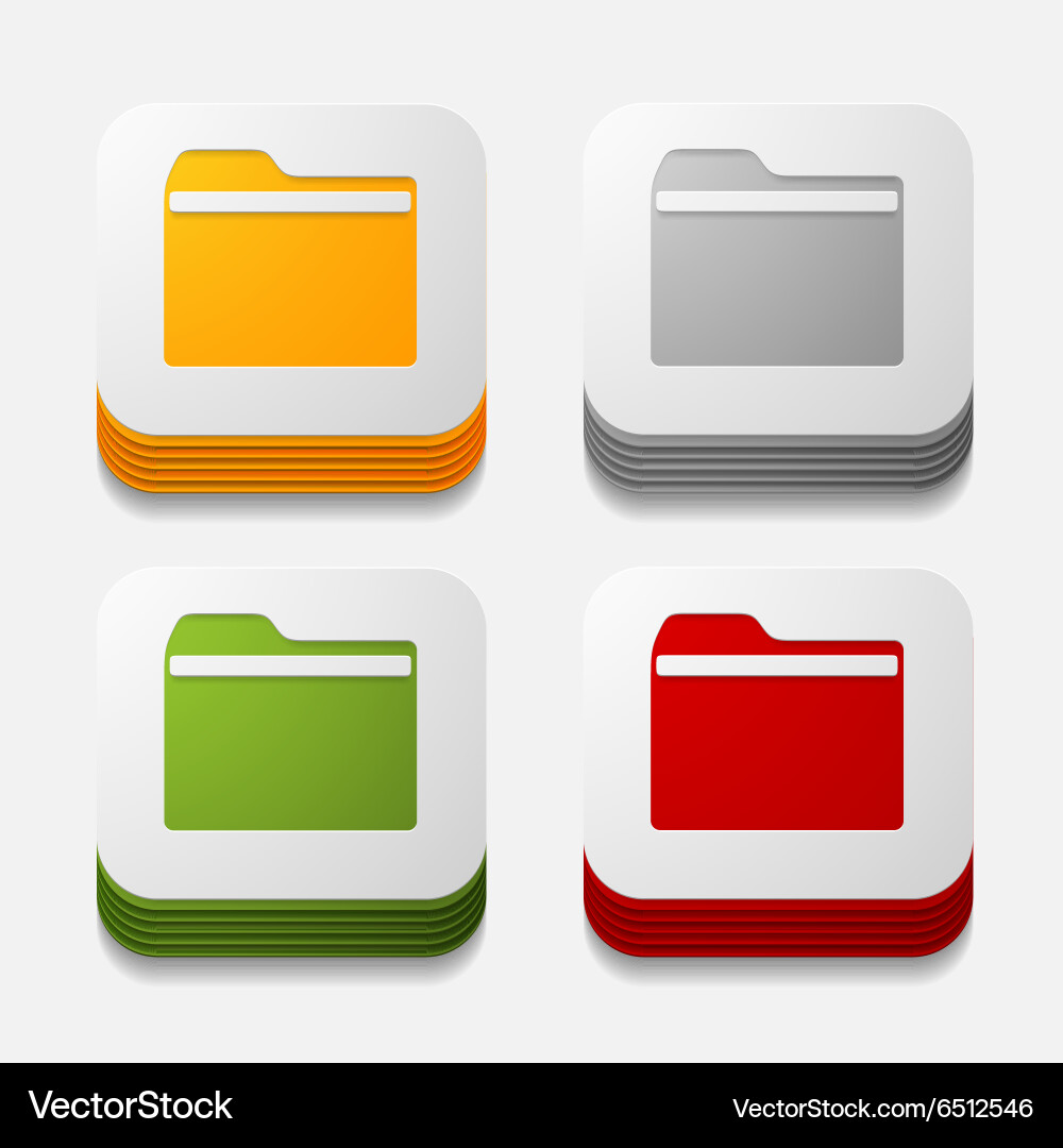 Square button folder Vector Image