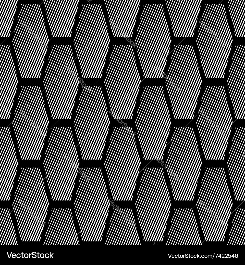 Striped Hexagonal Pattern vector image
