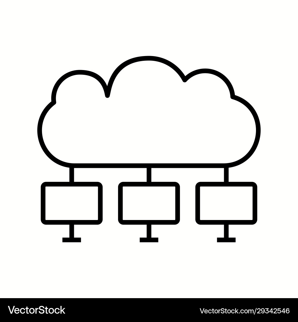 Unique cloud computing line icon vector image