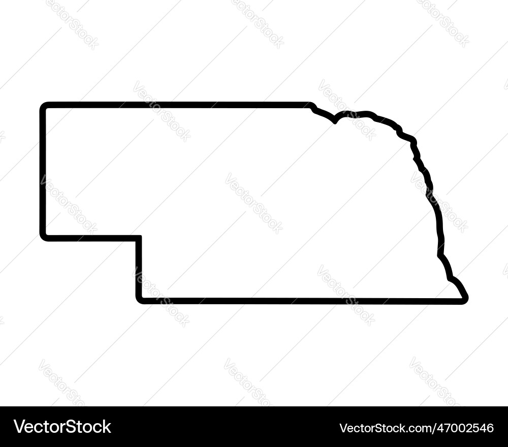 Us state map nebraska outline symbol Vector Image