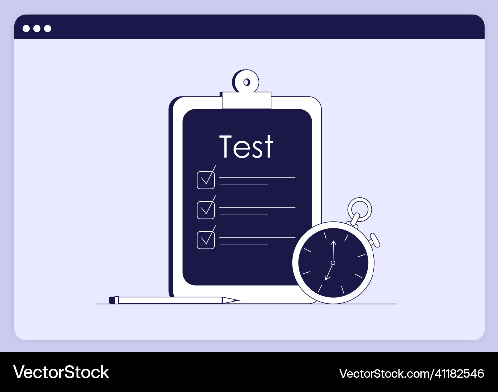 Work and exam test online testing concept of e vector image