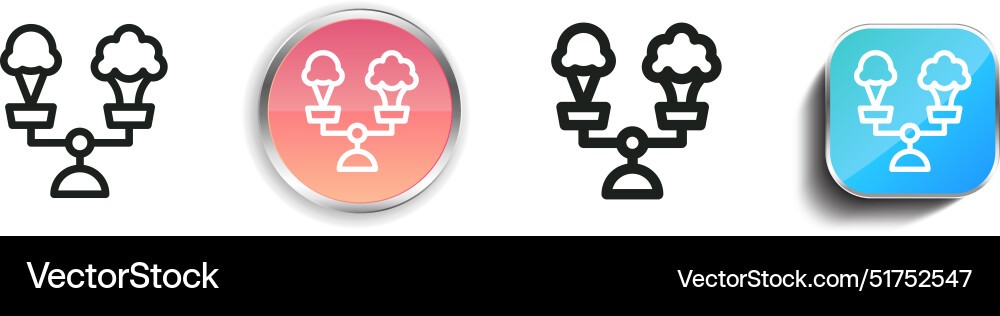 Balanced diet icon thin linear regular and button Balanced diet icon thin linear regular and button vector image
