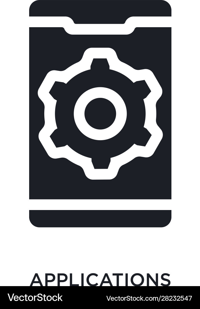 Black applications isolated icon simple element Vector Image