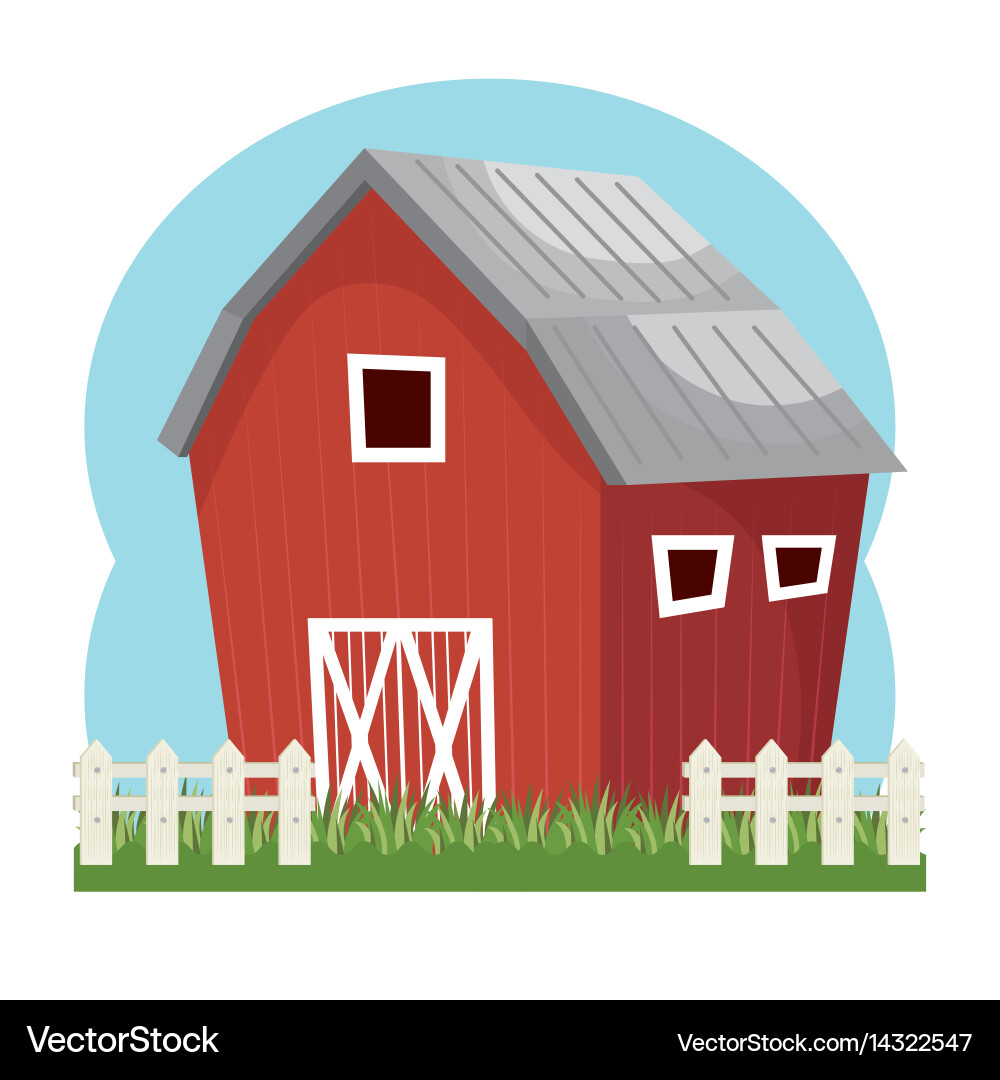 Building stable farm isolated icon Vector Image