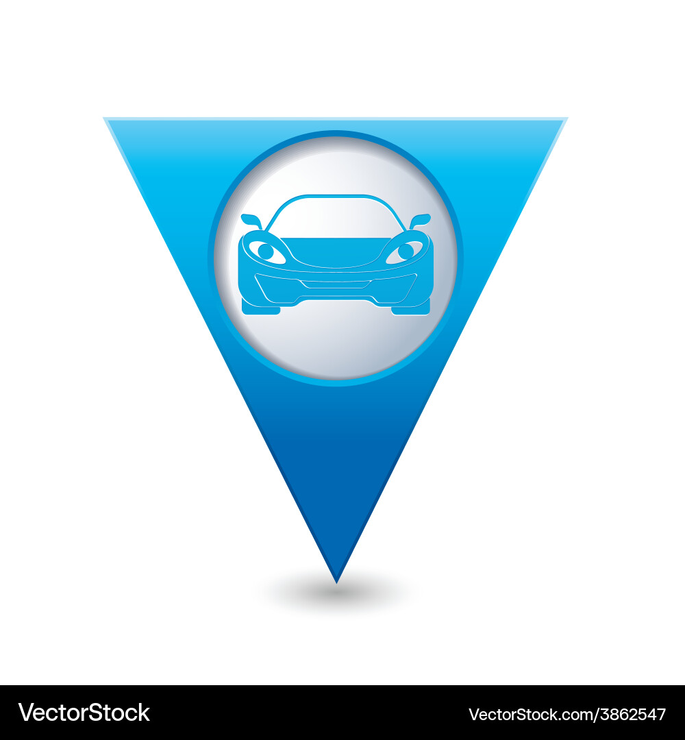 Car3 blue triangular map pointer vector image