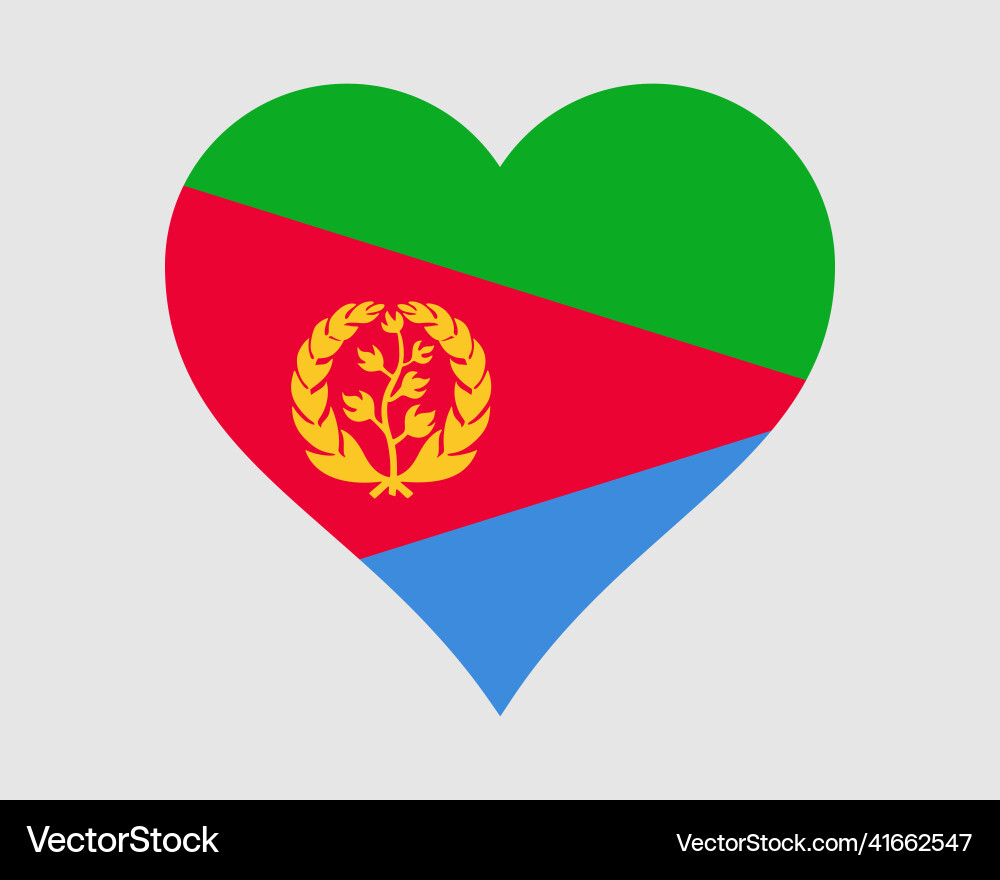 Eritrea heart flag eritrean love shape banner Eritrea heart flag eritrean love shape banner vector image
