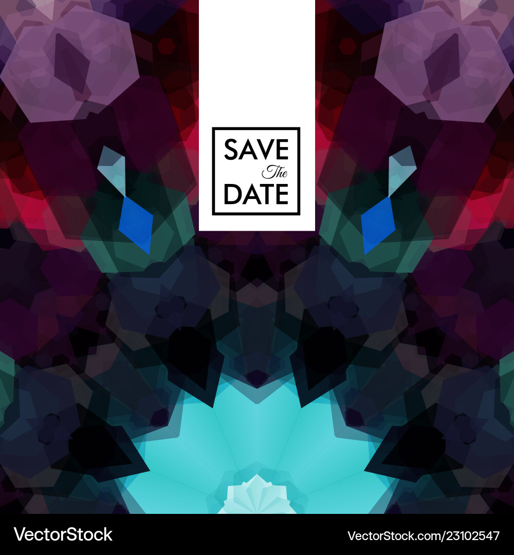 Geometric shaped pattern with save the date text Geometric shaped pattern with save the date text Vector Image